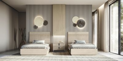 Twin Size Kids Bedrooms Kroma Sand Birch 48" Bed