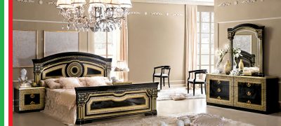 Aida Bedroom Black w/Gold, Camelgroup Italy