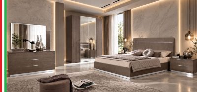 Kroma King size Silver Birch Bed with Platinum cases