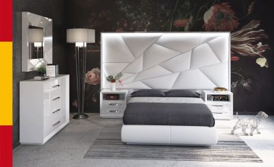 Bedroom Furniture Modern Bedrooms QS and KS Majesty Bedroom w/light and Carmen Cases