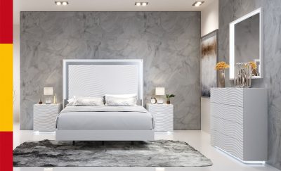 Bedroom Furniture Modern Bedrooms QS and KS Wave Bedroom White