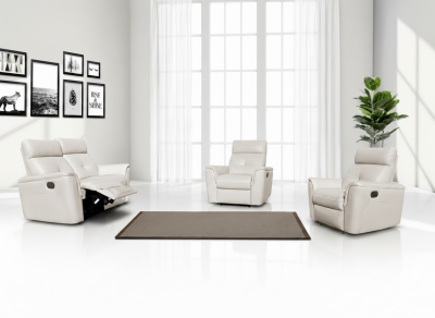 8501 White w/Manual Recliners