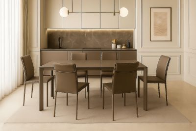 Kitchen Tables and Chairs Sets Aurora Taupe Dining set