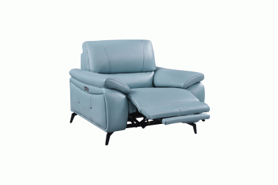 Reclining and Sliding Seats Sets 2934 Blue Chair w/ electric recliner