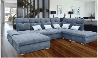 Living Room Furniture Sectionals Opera Sectional Left with bed and storage