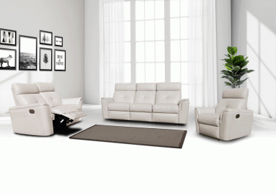 8501 White w/Manual Recliners