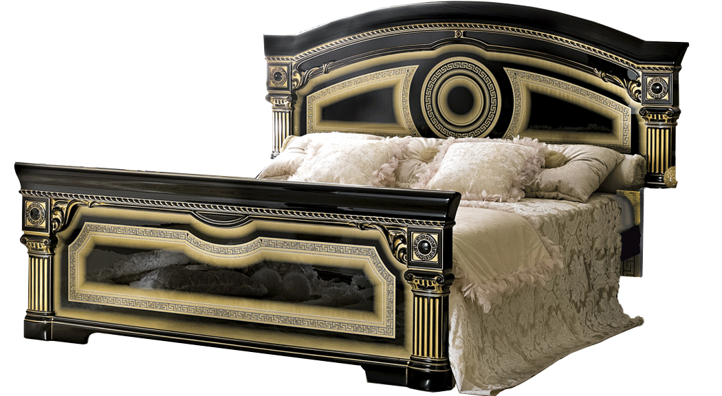 Clearance Bedroom Aida Bed Black w/Gold