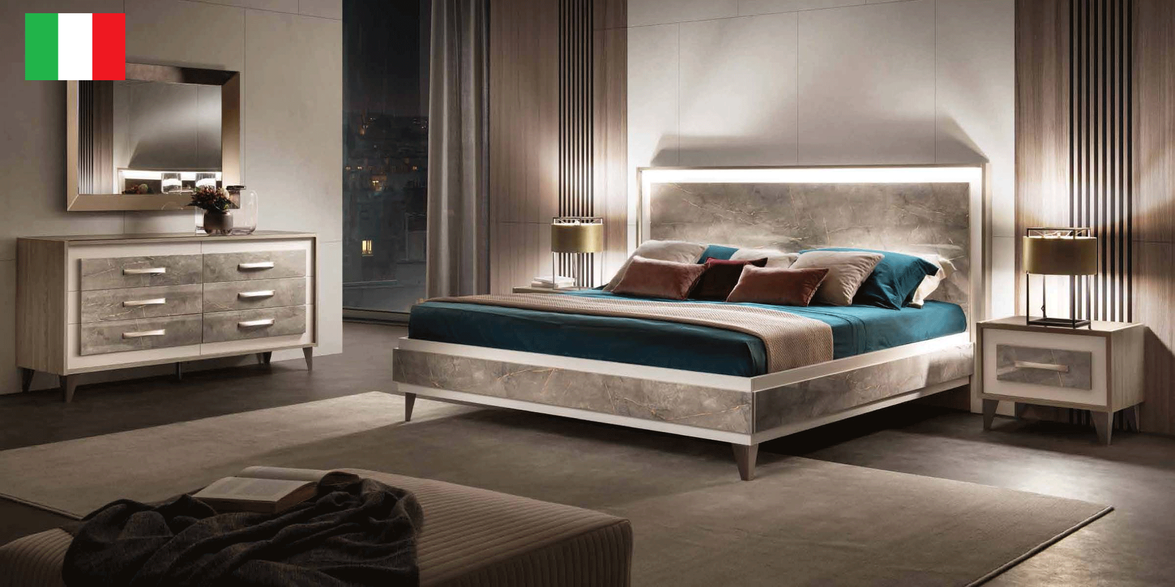Bedroom Furniture Nightstands ArredoAmbra Bedroom by Arredoclassic with double dresser