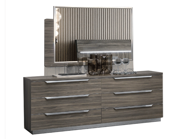 Bedroom Furniture Classic Bedrooms QS and KS Kroma Double Dresser GREY