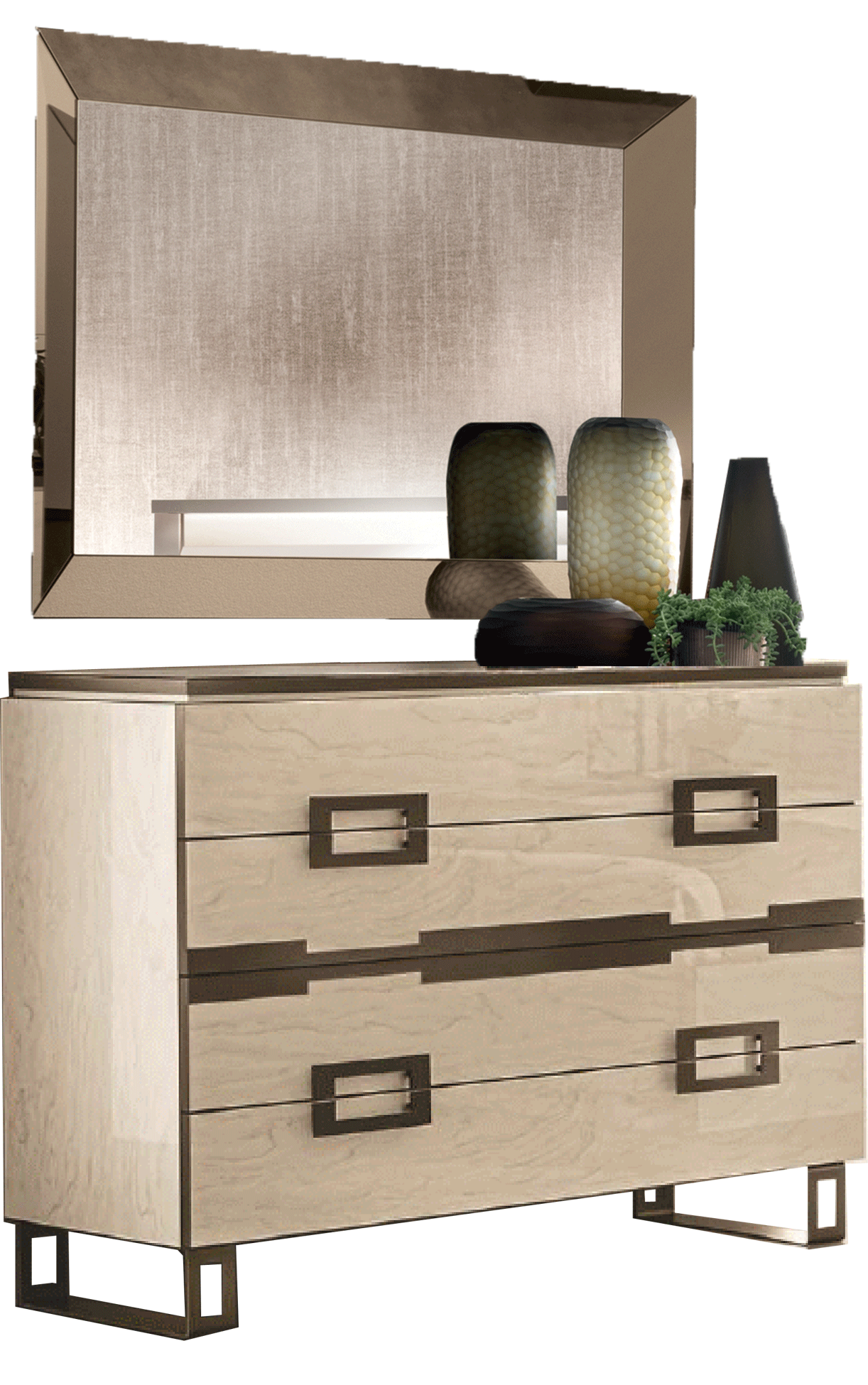 Bedroom Furniture Nightstands Poesia Single Dresser / Mirror