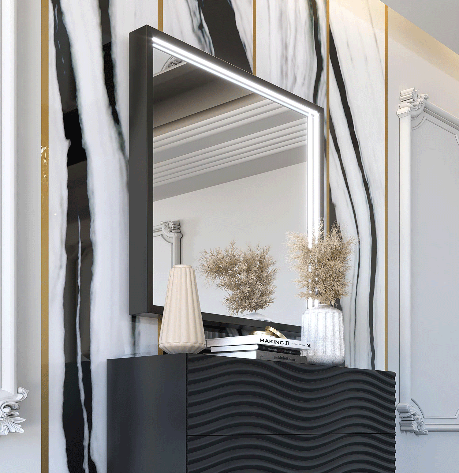 Brands Franco Africa Wave DARK GREY mirror for single dresser