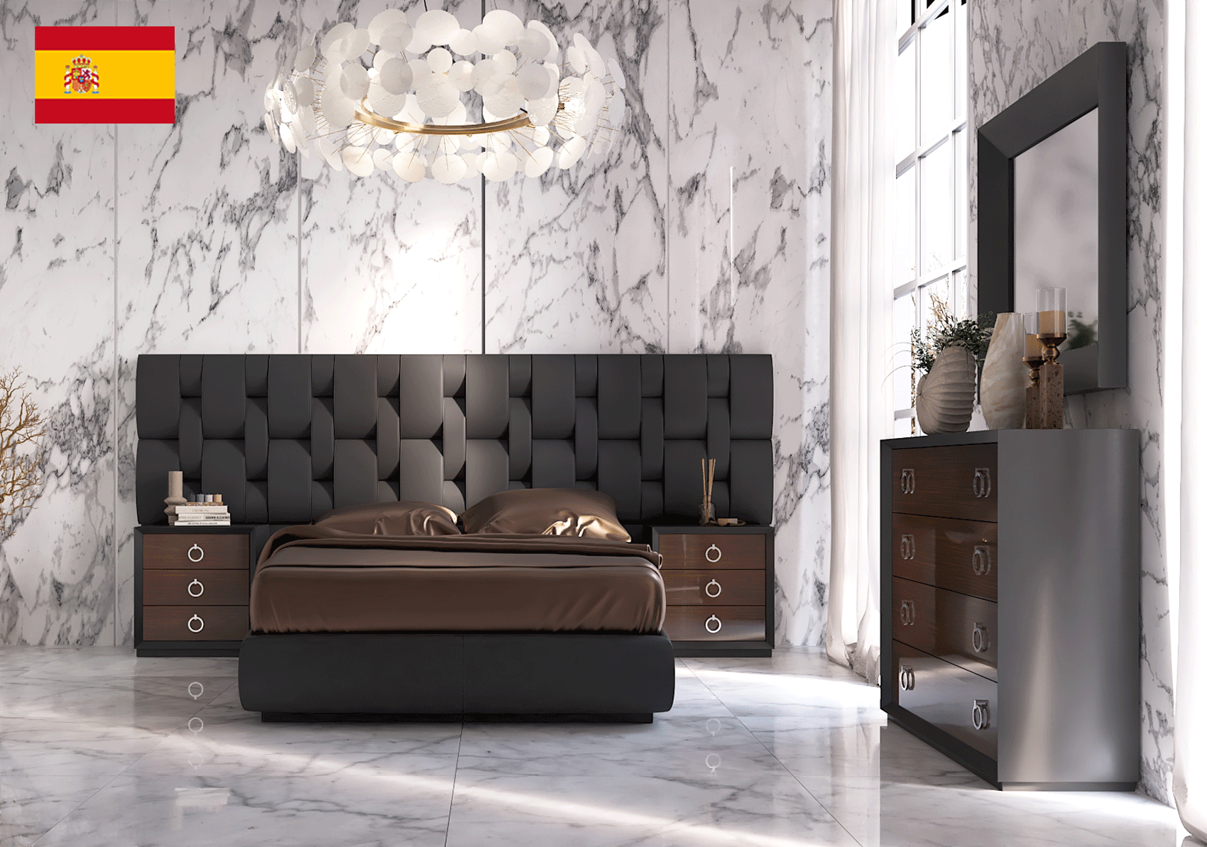 Brands Franco Furniture Avanty Bedrooms, Spain Emporio Black Bedroom