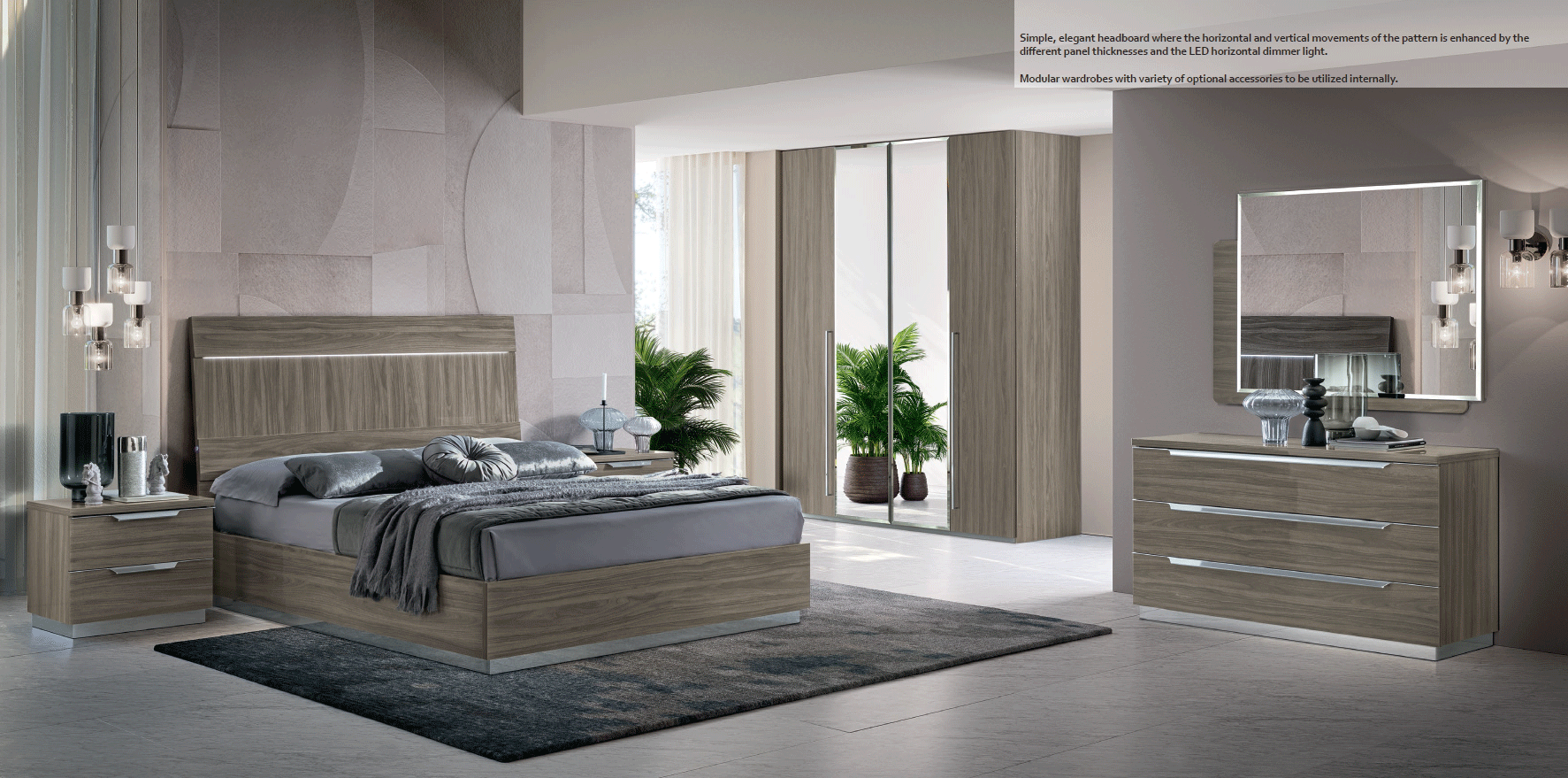 Bedroom Furniture Wardrobes Kroma Bedroom GREY Additional Items