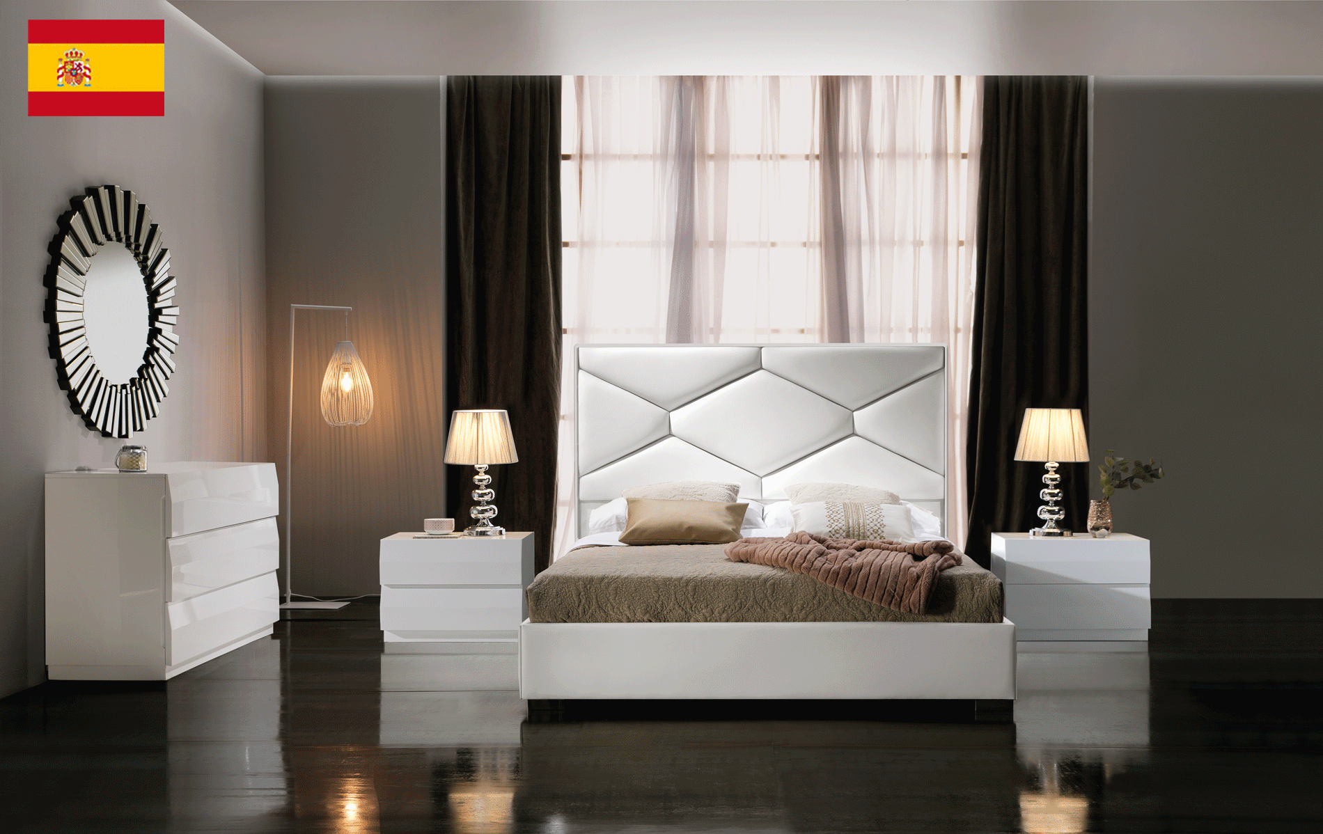 Brands Dupen Modern Bedrooms, Spain Martina LUX Bedroom Storage White, M152, C152, E100