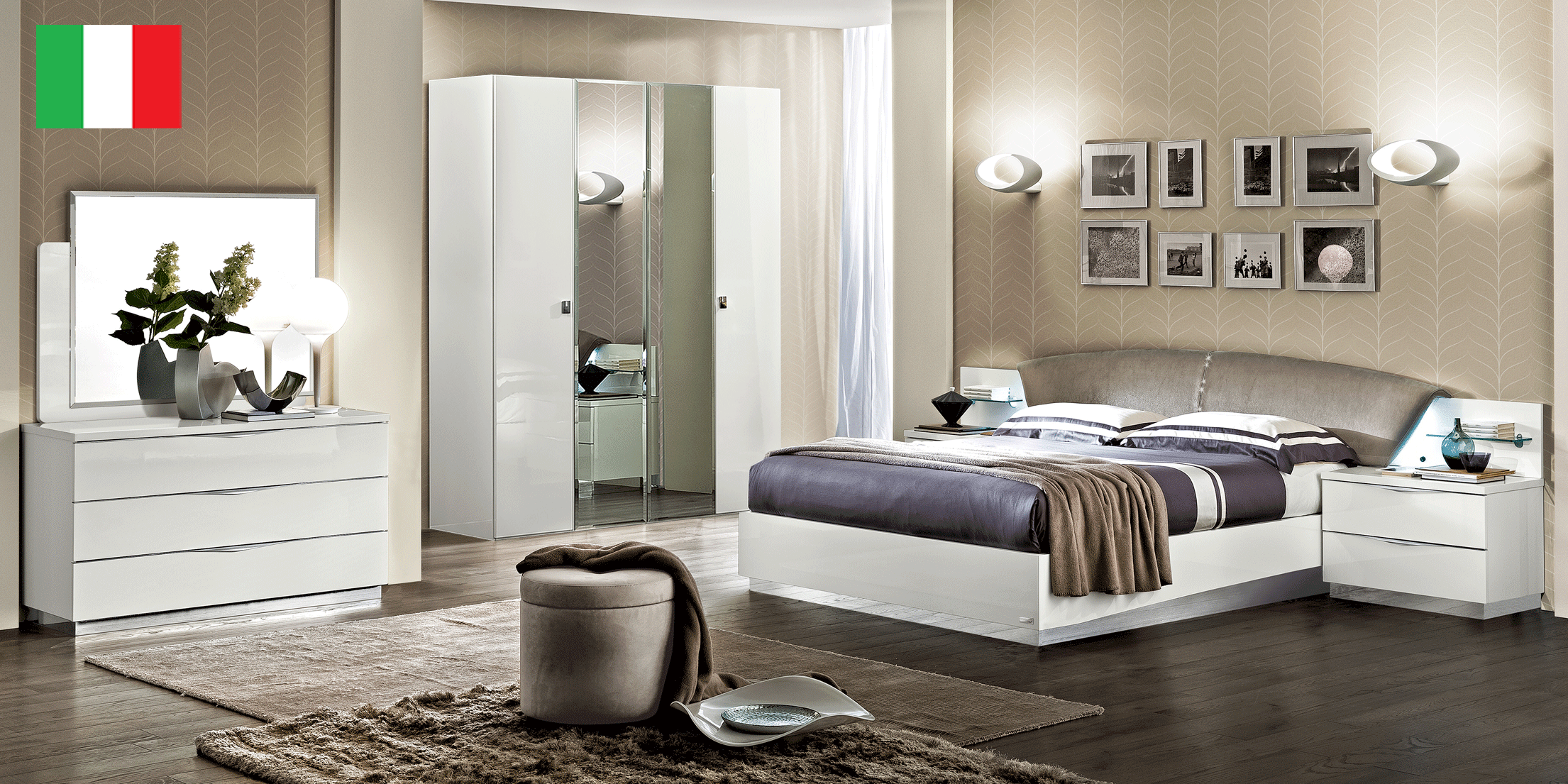 Bedroom Furniture Modern Bedrooms QS and KS Onda KS DROP Bedroom WHITE