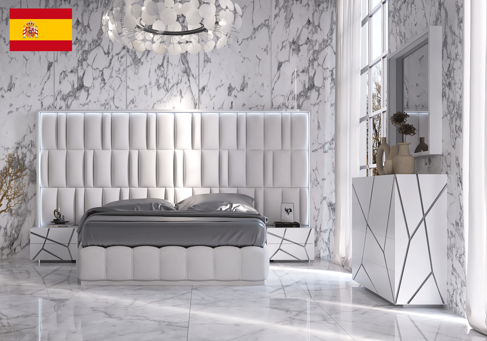 Bedroom Furniture Mirrors Orion Bed with Gio cases