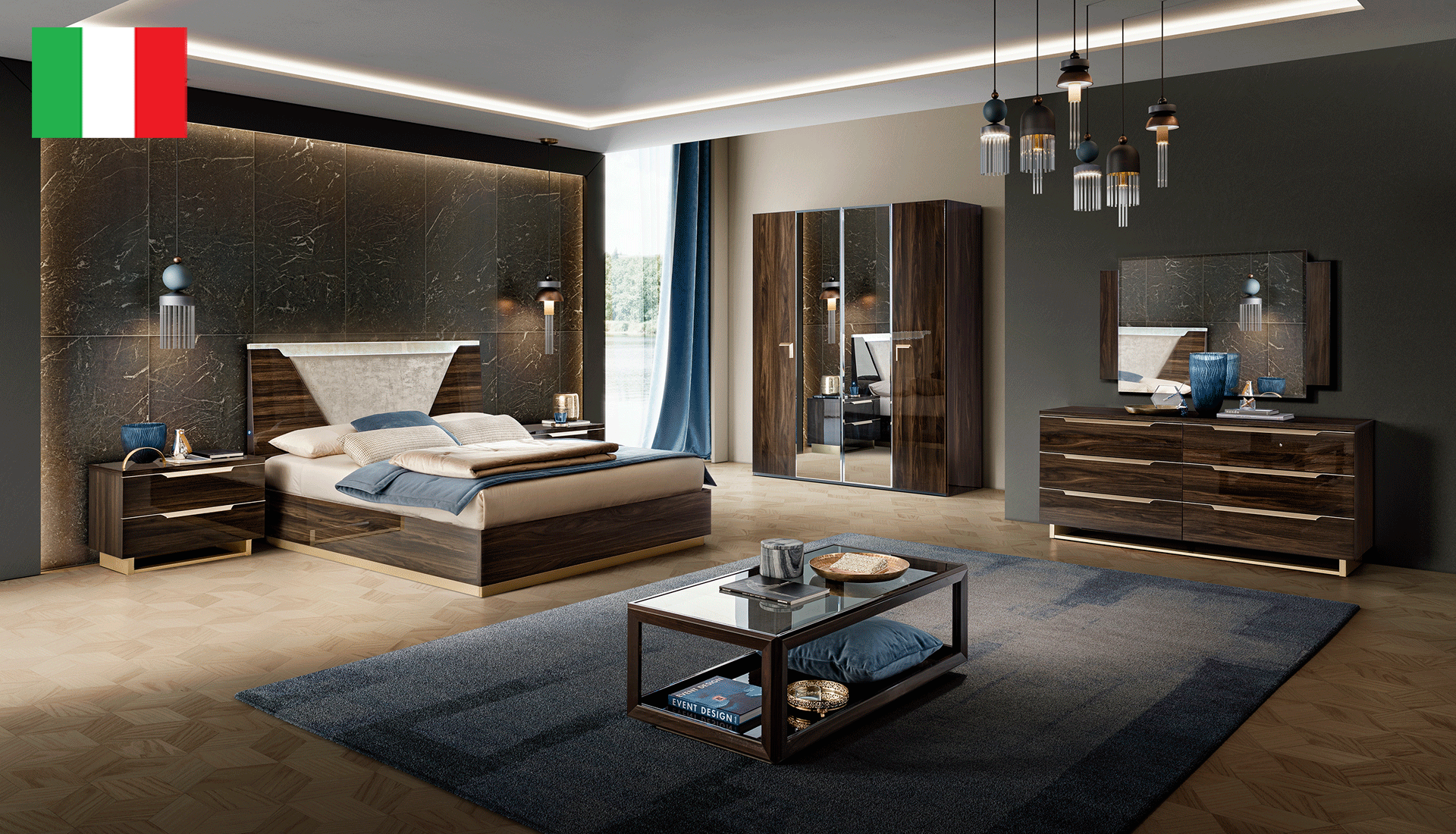 Bedroom Furniture Beds with storage Smart Bedroom Walnut by Camelgroup – Italy