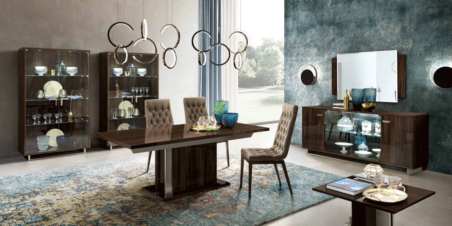 Dining Room Furniture Tables Volare Dining room Dark Walnut/Nickel Additional items