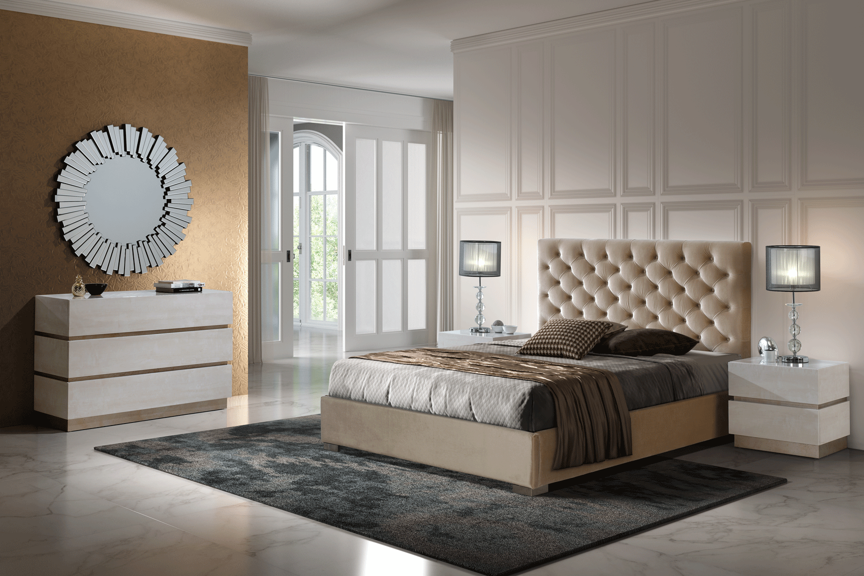 Bedroom Furniture Mirrors 852 Gala Bed, M-151, C-151, E-100