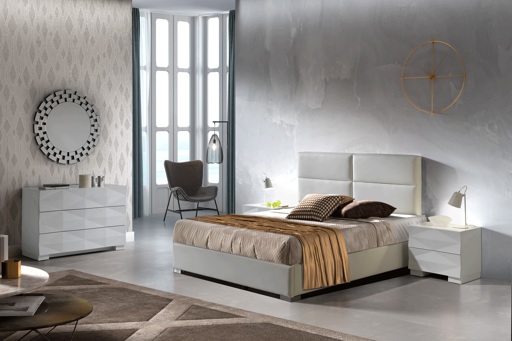 Brands Gamamobel Bedroom Sets, Spain 851 Sara Bed with Storage, M-100, C-100, E-418, DC-508, FL-15011-NBK, LT-3538-W1