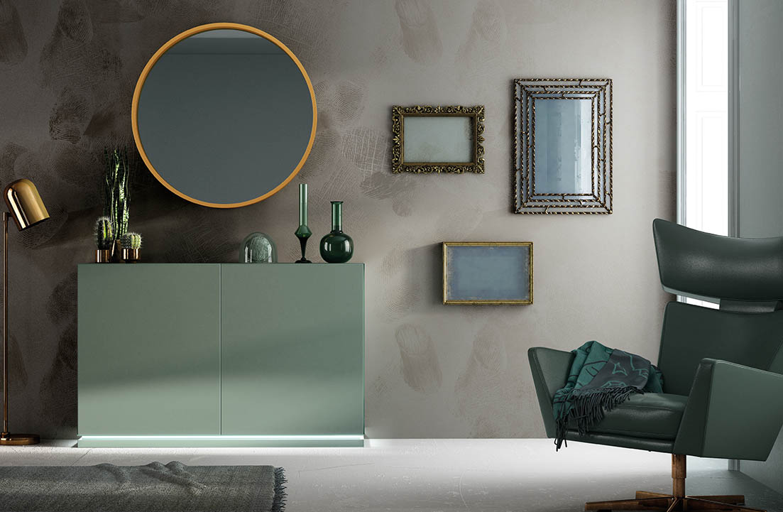 Brands Franco ENZO Dining and Wall Units, Spain AII.06 Sideboard + Mirror