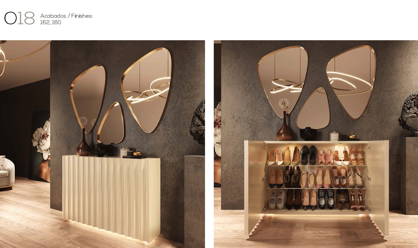 Wallunits Hallway Console tables and Mirrors O18 Shoe Cabinet