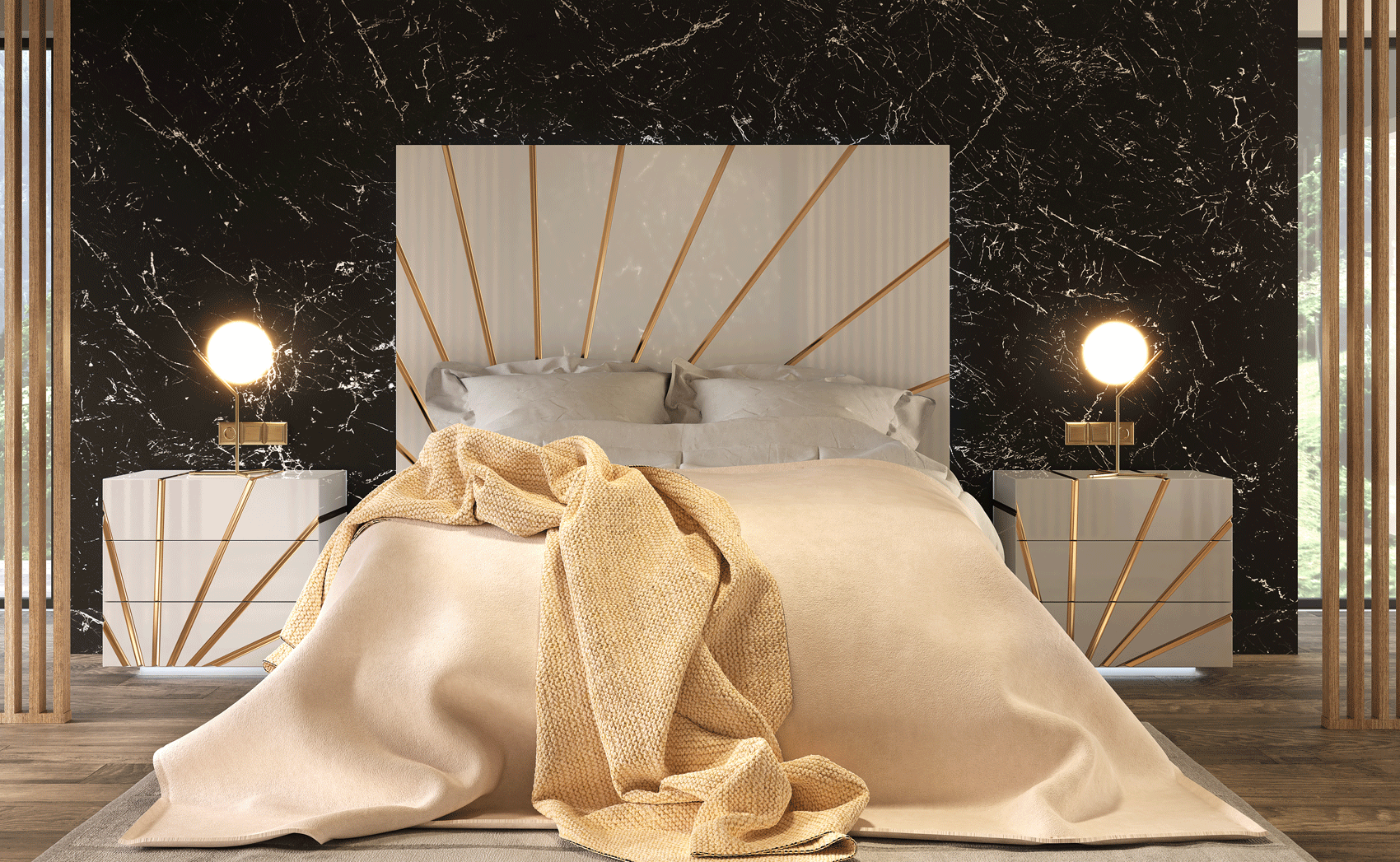 Brands Franco Furniture New BELLA Vanity Chest Oro White Bedroom Comp 1