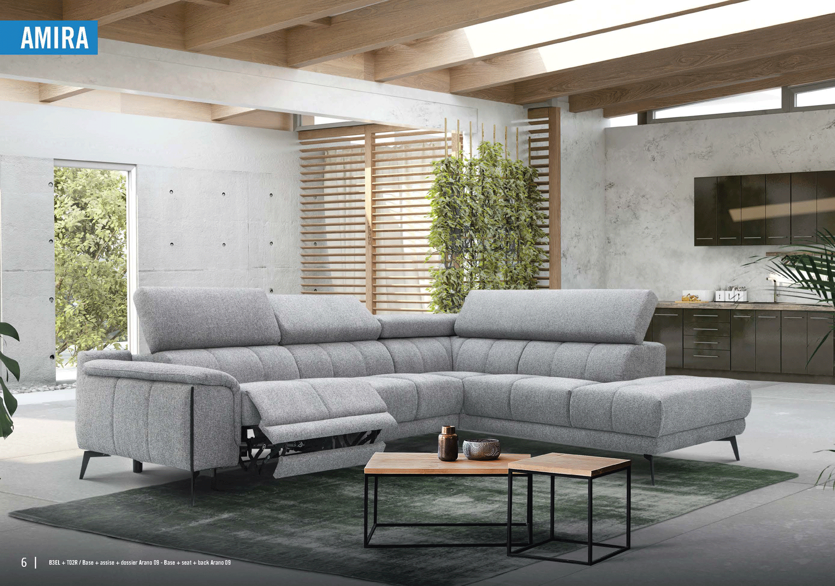 Brands Stella Collection Upholstery Living Amira Sectional w/Recliner