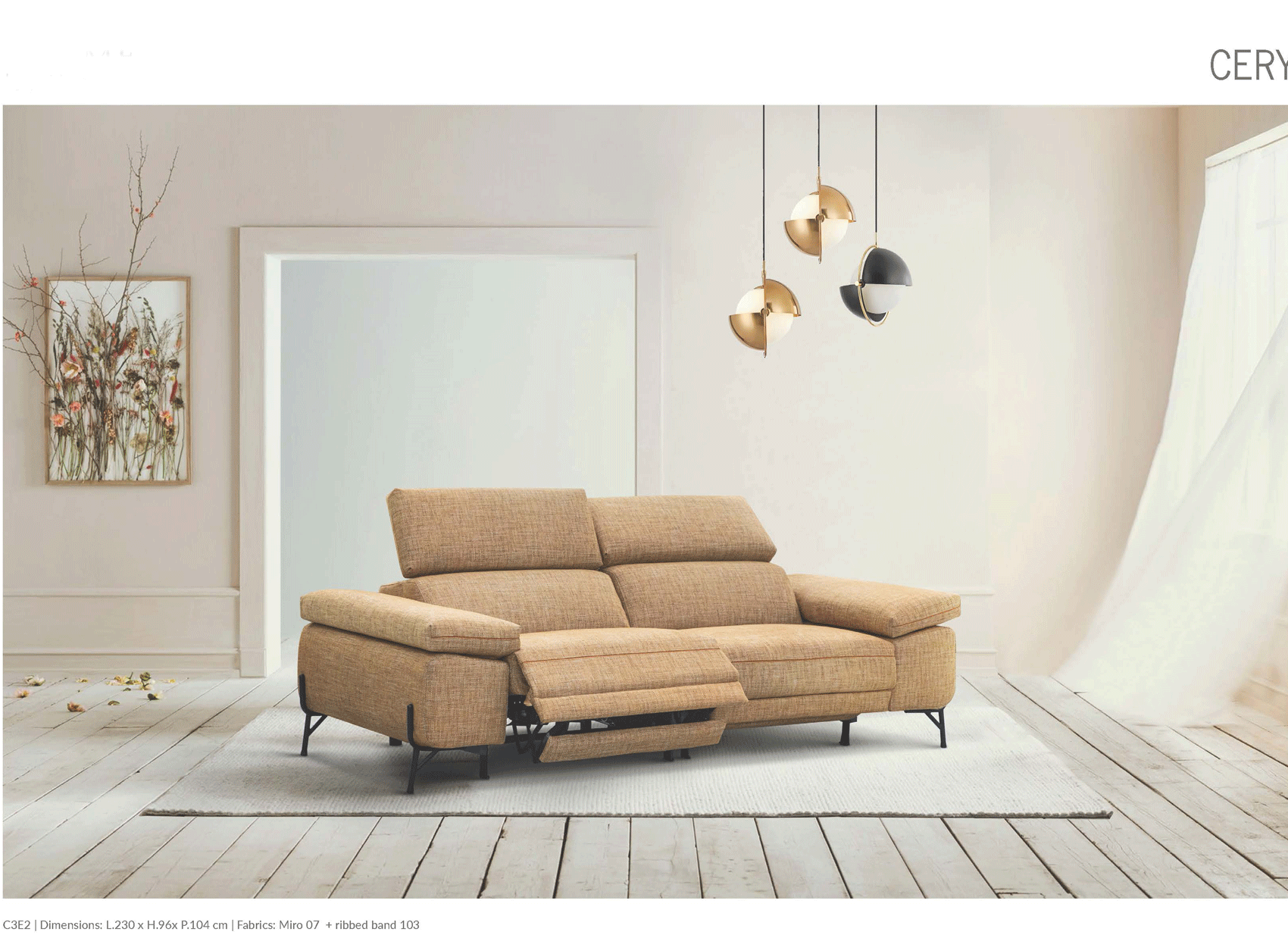 Brands Stella Living 2023 Cery Sofa w/recliner