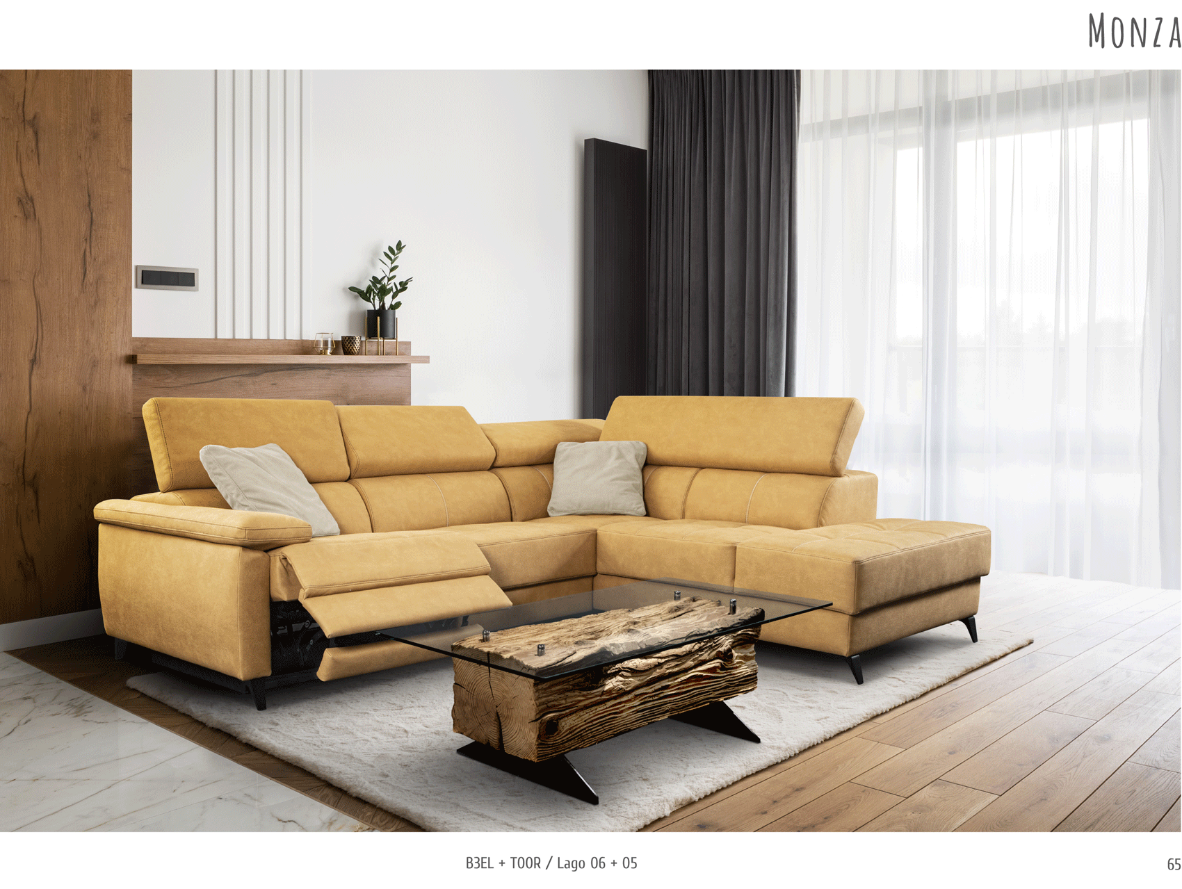 Brands European Living Collection Monza Sectional w/Recliner