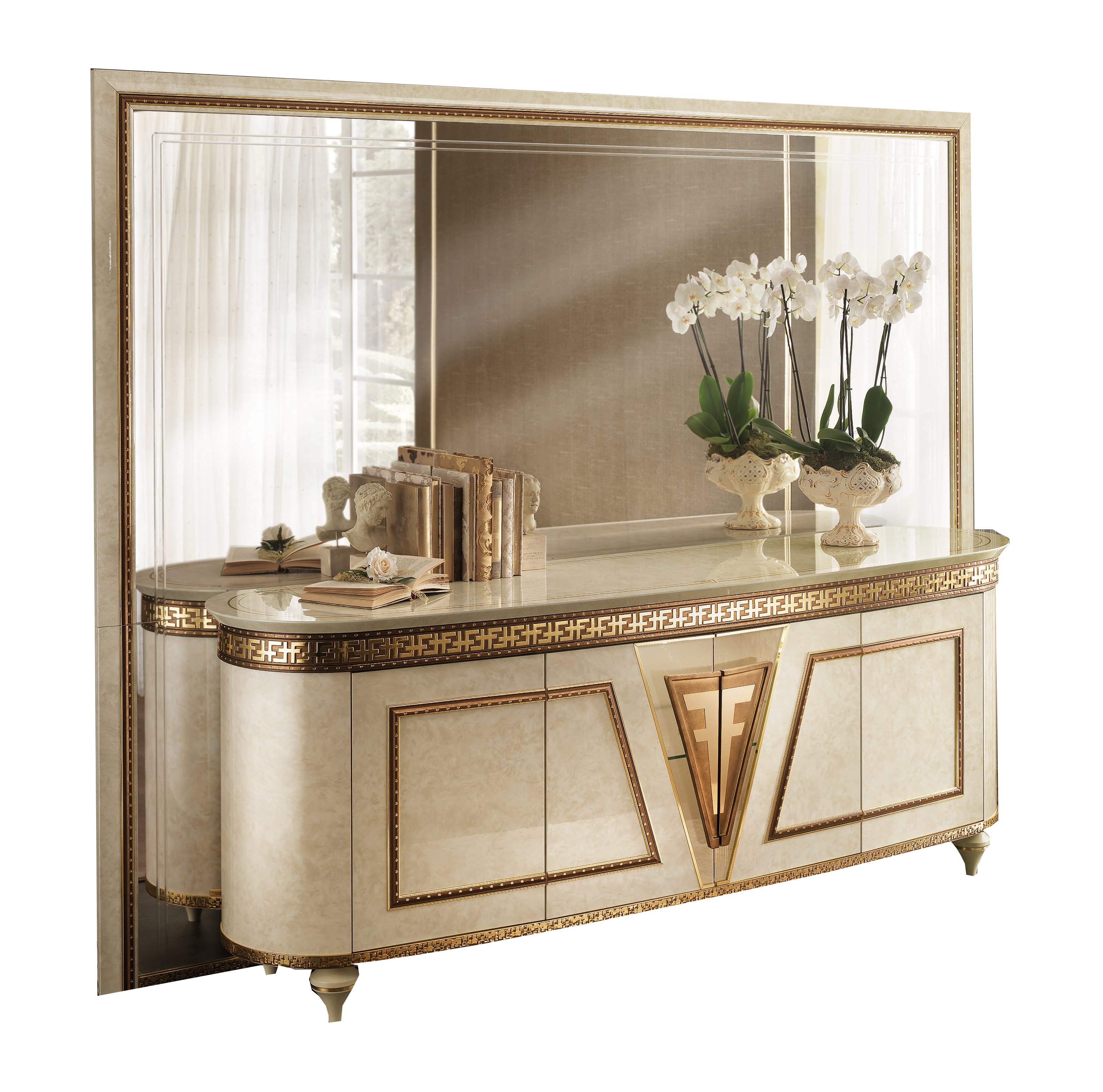 Brands Camel Classic Collection, Italy Fantasia 4-Door Buffet & Large Mirror "mural" Art. 250by Arredoclassic