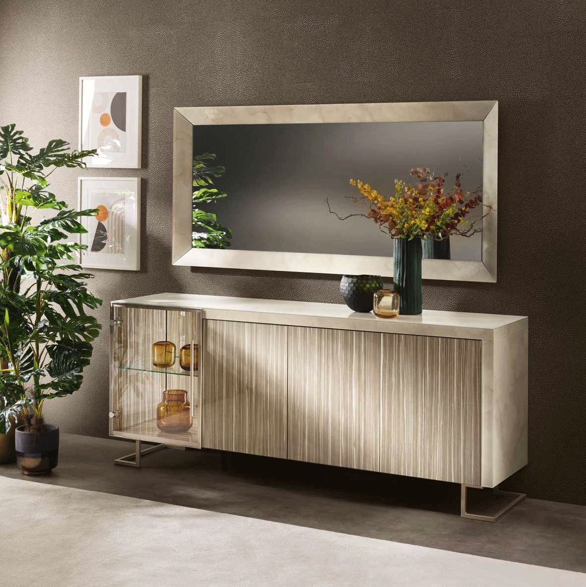 Brands Arredoclassic Living Room, Italy Luce 4 Door Buffet w/ Mirror