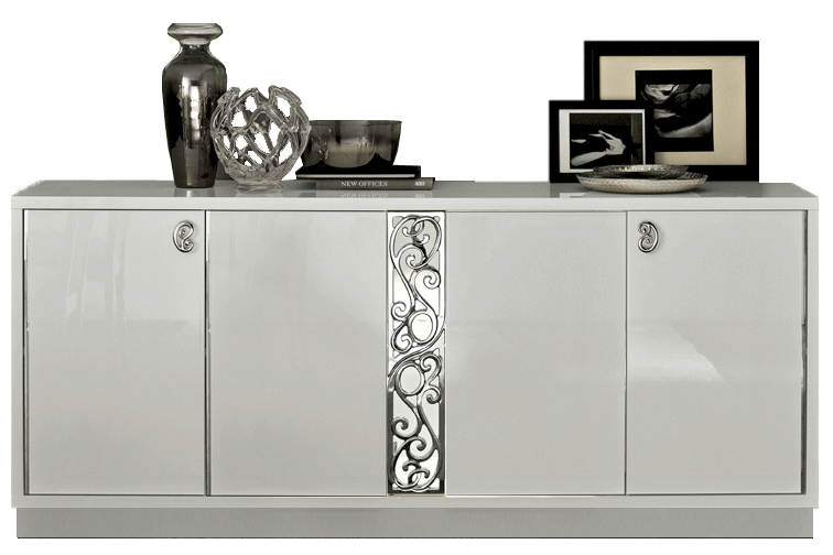 Living Room Furniture Sectionals Roma 4-Door Buffet White