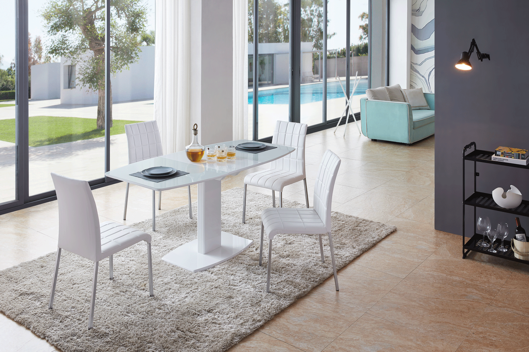 Living Room Furniture Coffee and End Tables 2396 Table with extention and 3450 Chairs