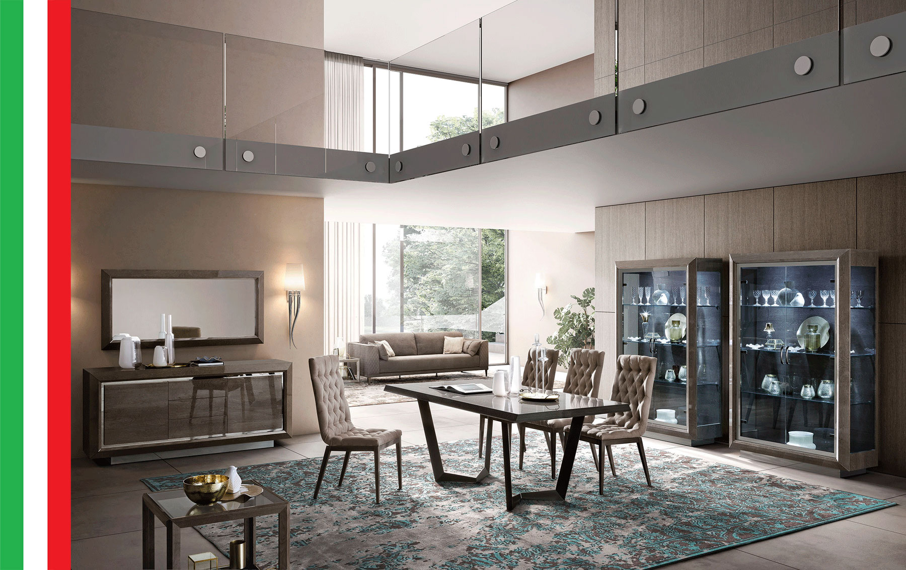 Dining Room Furniture China Cabinets and Buffets Elite Dining Room Brown Silver Birch