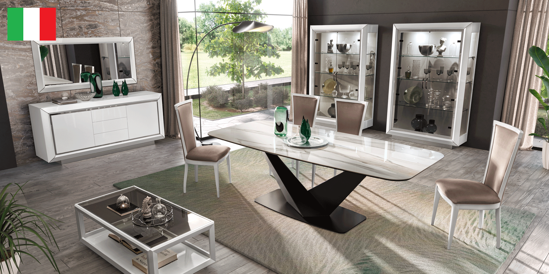 Dining Room Furniture Marble-Look Tables Elite WHITE Dining Room by Camelgroup – Italy