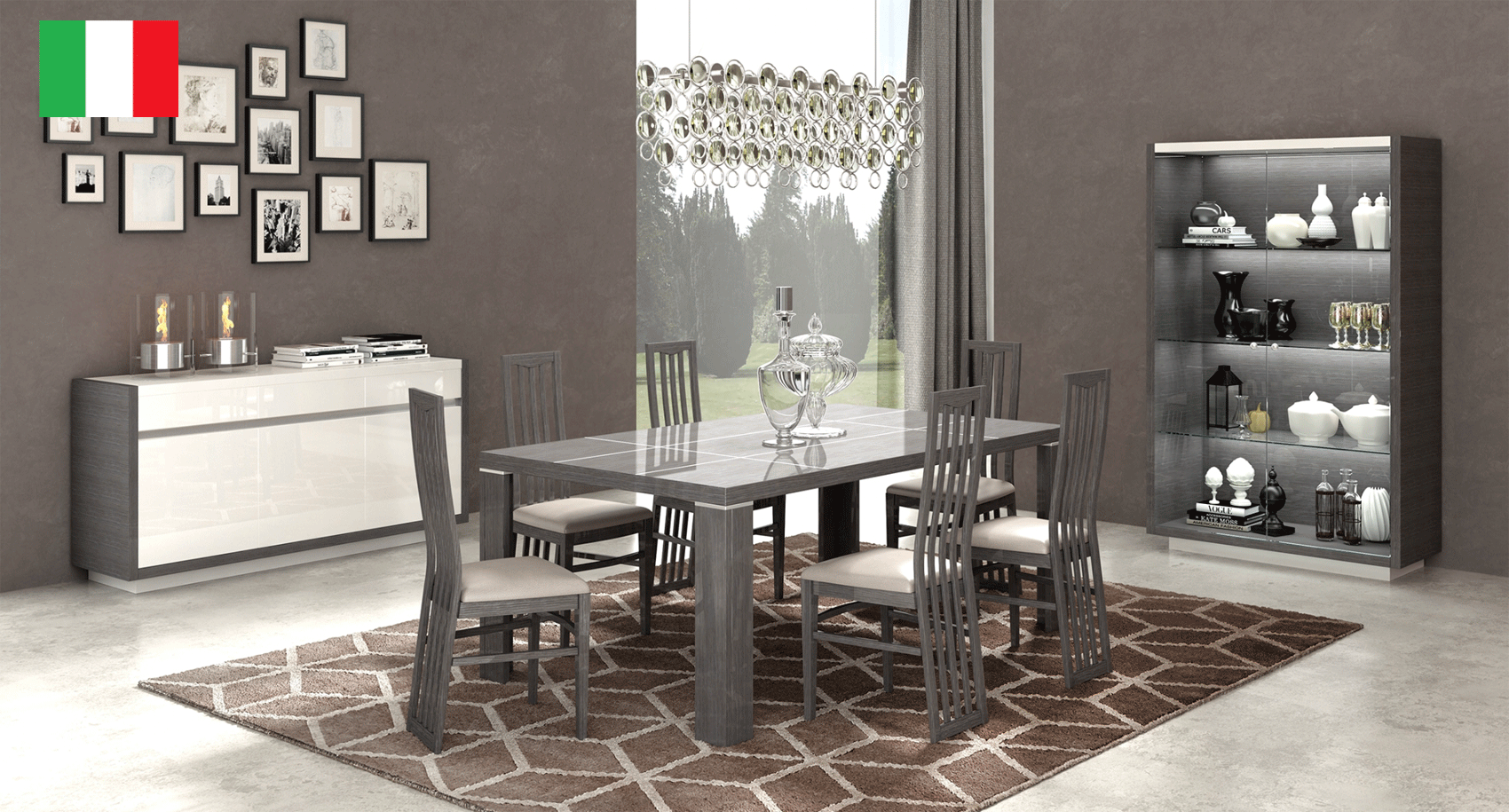 Dining Room Furniture Marble-Look Tables Mangano Dining