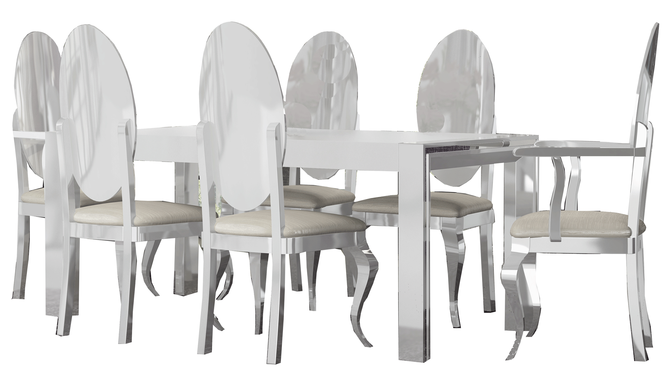 Brands Franco AZKARY II Chairs, SPAIN Carmen White Dining Table