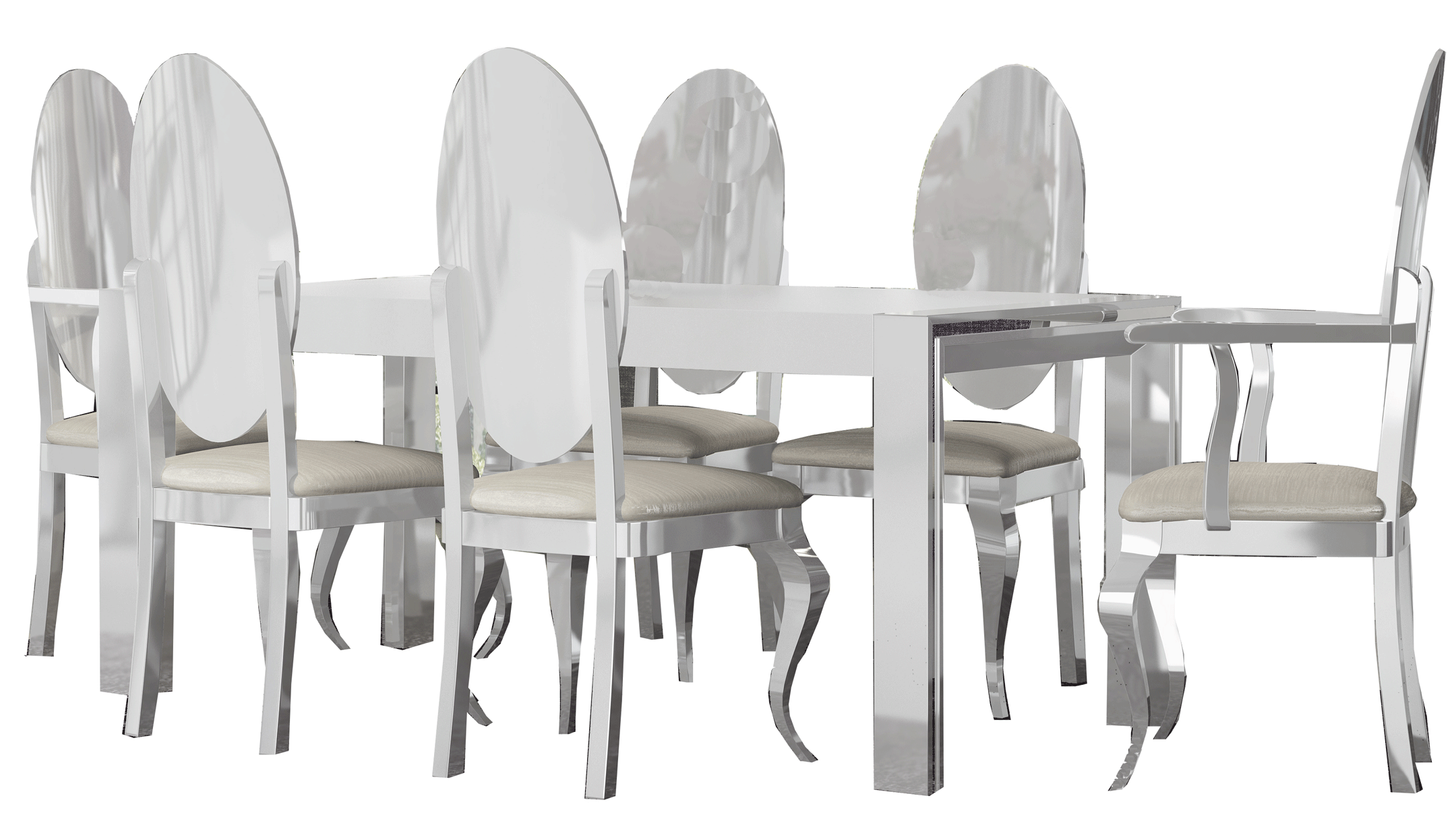 Brands Franco Gold Carmen White Dining Table