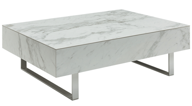 Brands Stella Collection Upholstery Living 1497 White marble Coffee Table