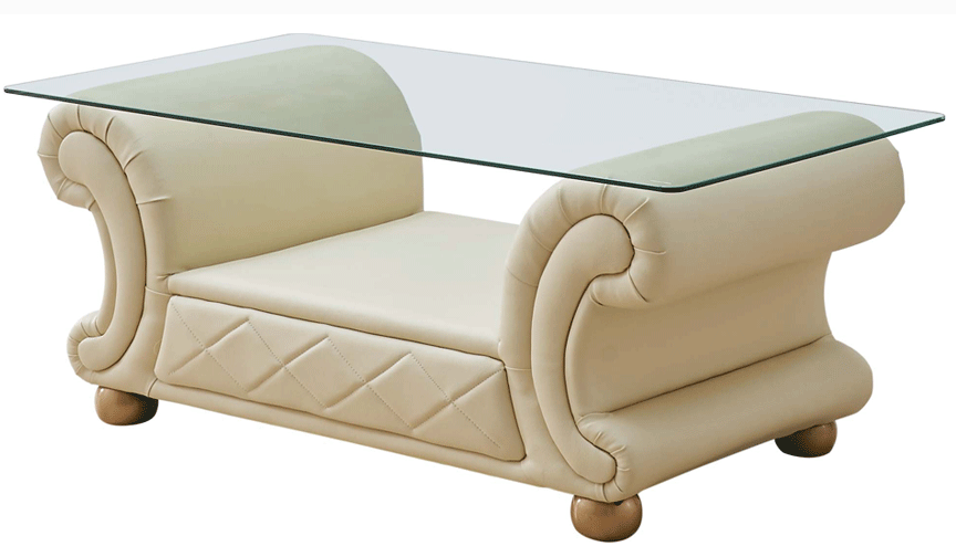 Living Room Furniture Reclining and Sliding Seats Sets Apolo Ivory Coffee Table