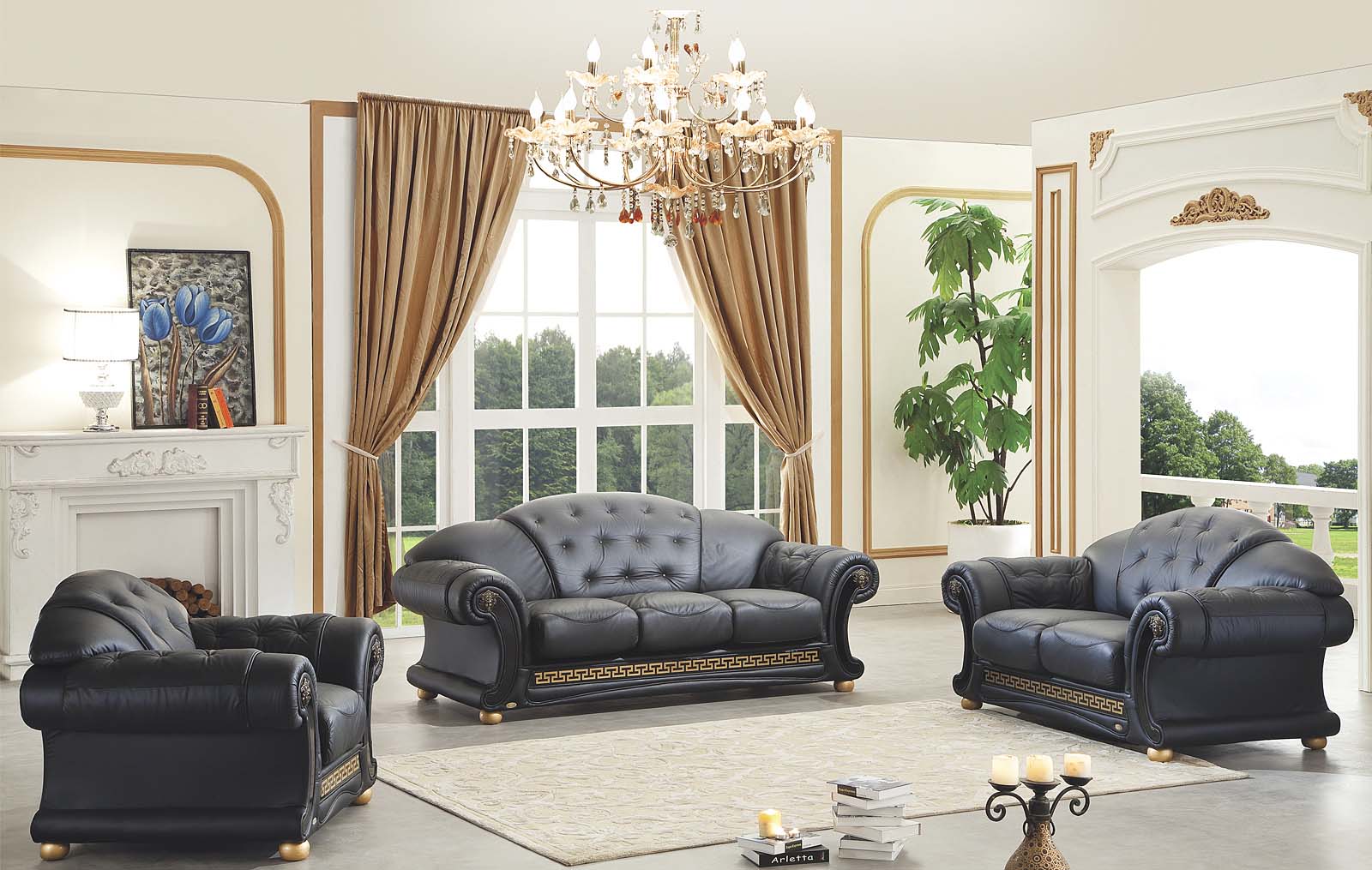 Brands Stella Collection Upholstery Living Apolo Black