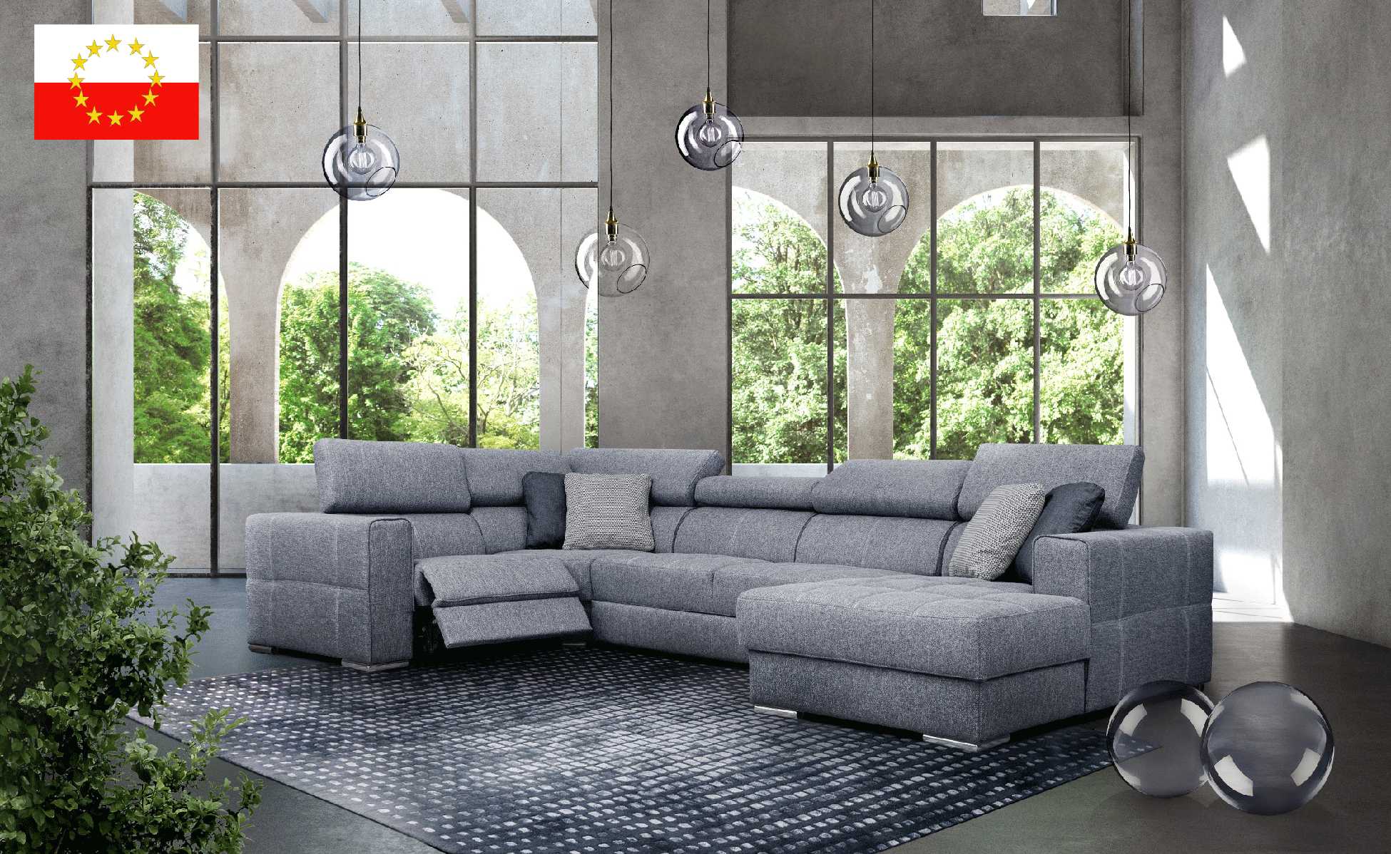 Living Room Furniture Coffee and End Tables Quartz Sectional Right w/Electric Recliner and Bed