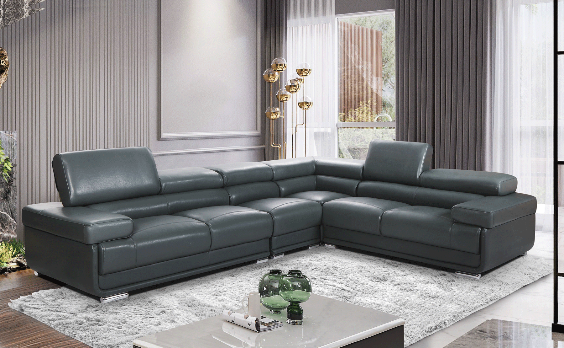 Brands GPS Modern Living Special Order 2119 Sectional Dark Grey