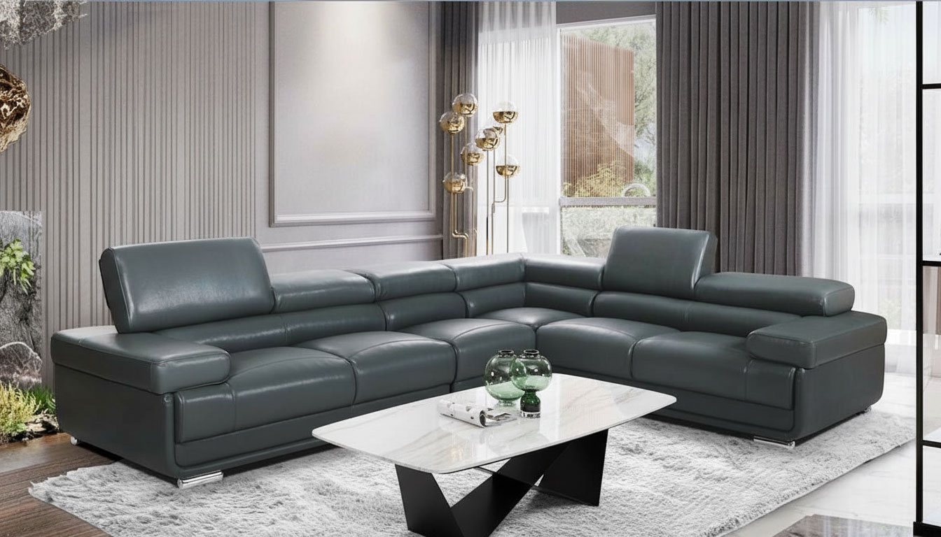 Living Room Furniture Coffee and End Tables 2119 Sectional – Dark Grey