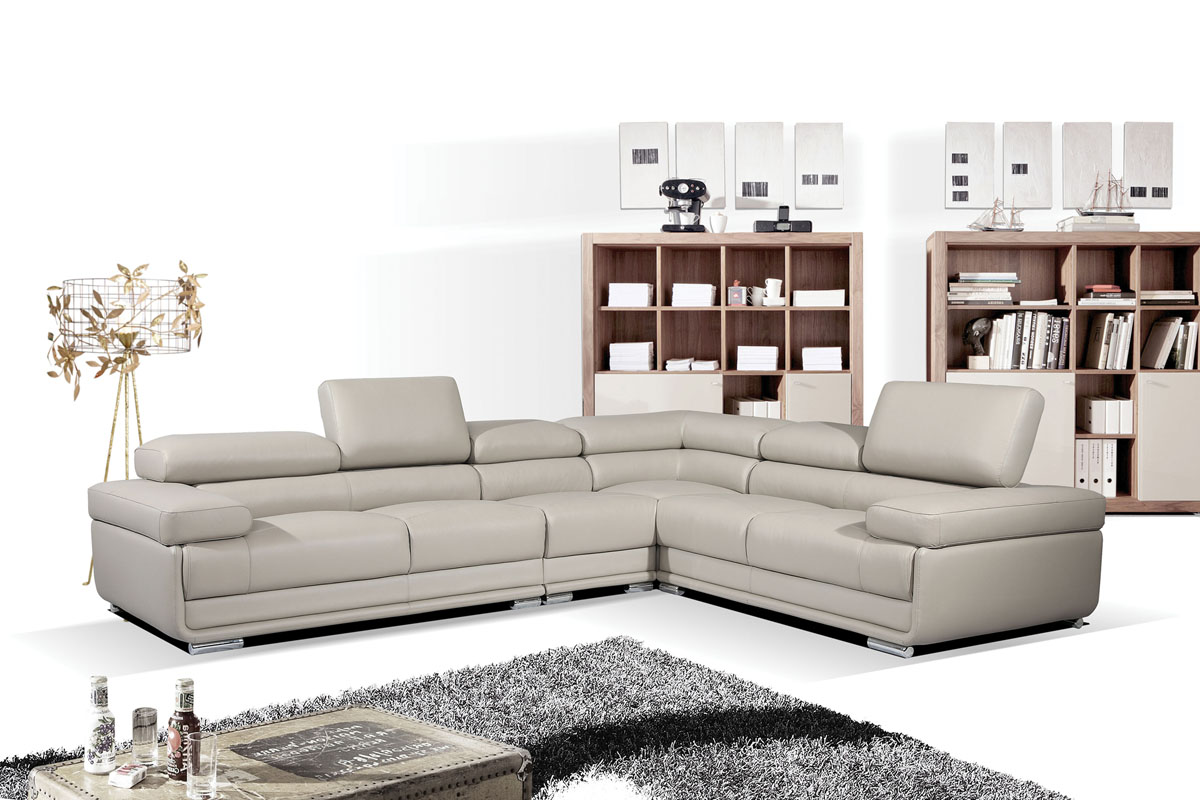Living Room Furniture Coffee and End Tables 2119 Sectional Light Grey