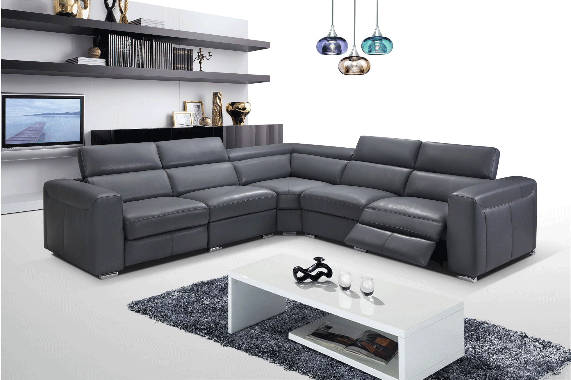 Living Room Furniture Sofas Loveseats and Chairs 2919 Sectional w/ recliners