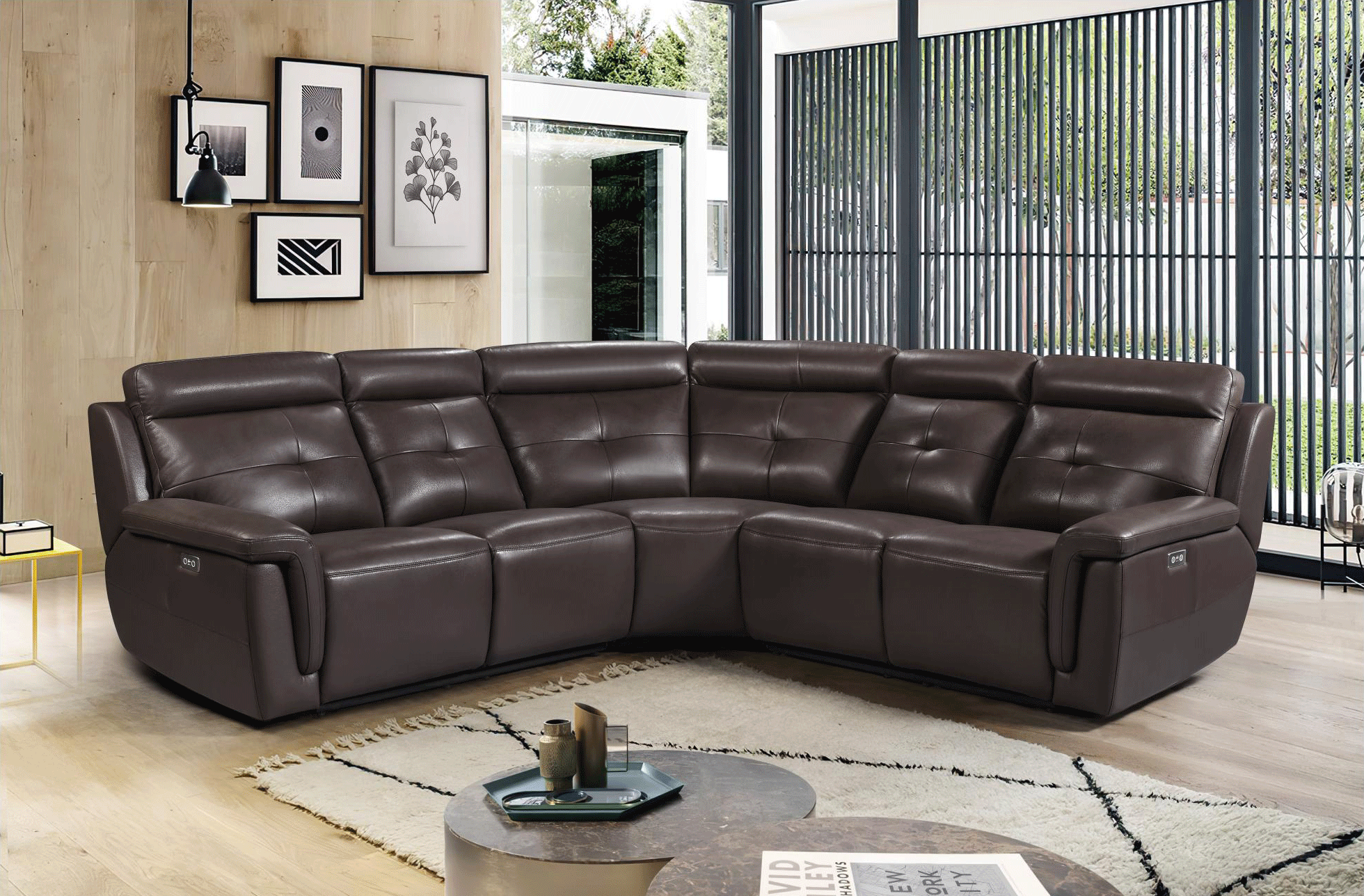 Brands Franco Gold 2937 Sectional w/ electric recliners