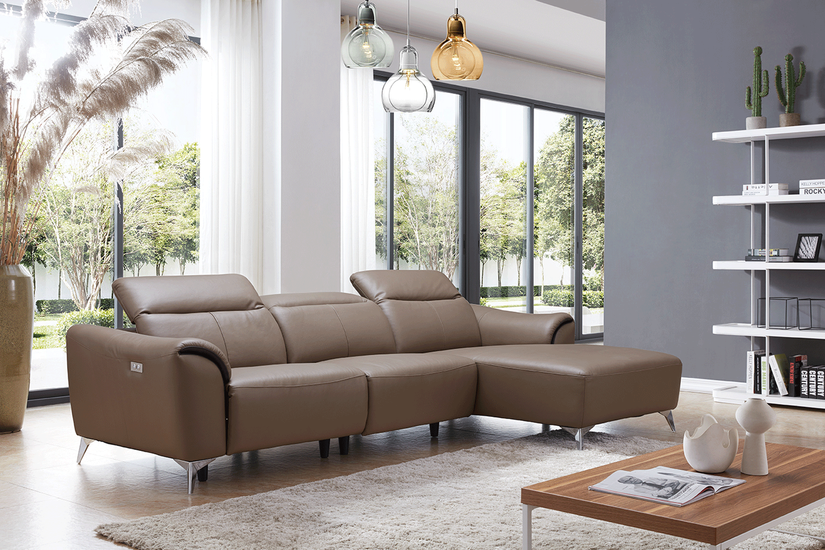 Living Room Furniture Sectionals 950 Sectional with 1 Electric Recliner