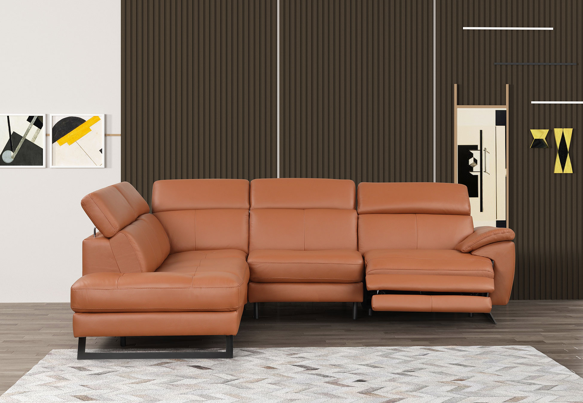 Living Room Furniture Reclining and Sliding Seats Sets Gea Sectional w/ recliner